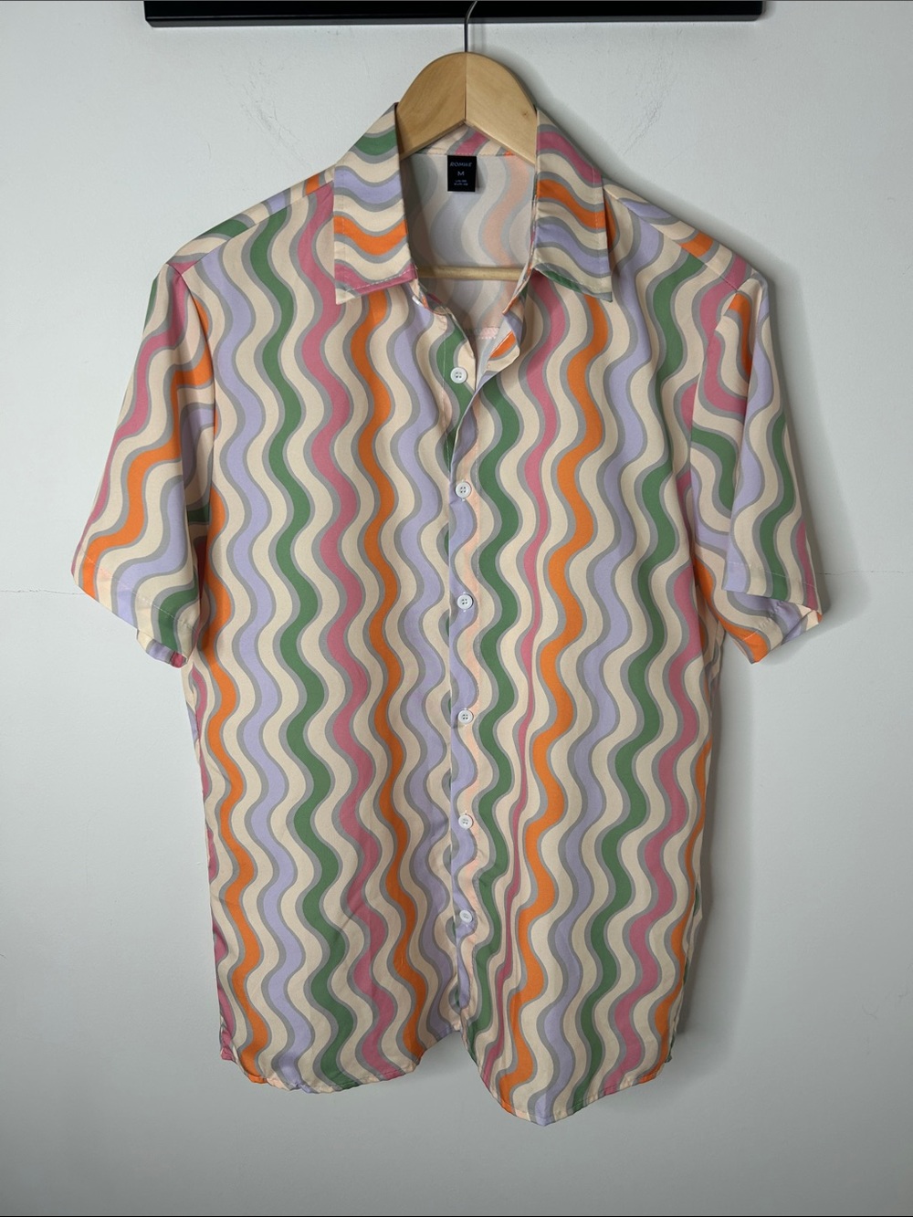 ROMWE wavy pastel striped shirt